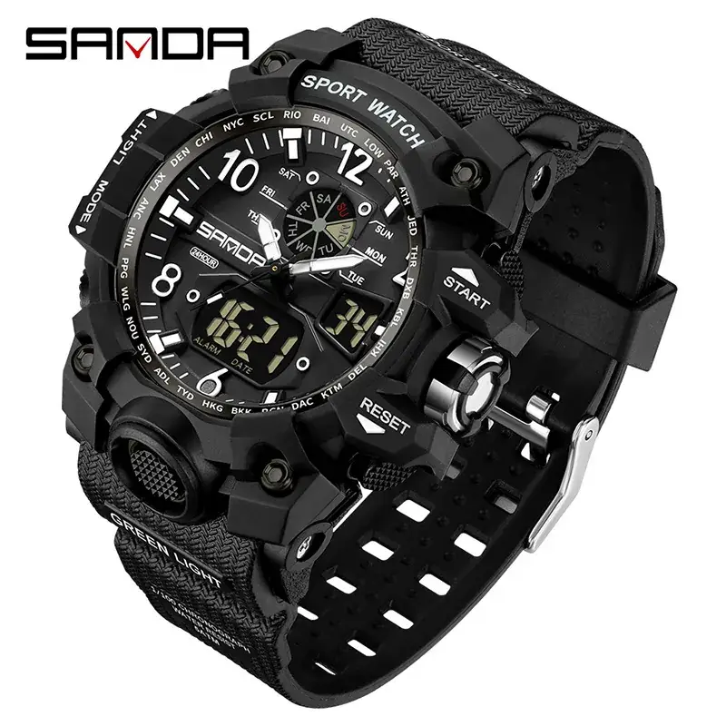 Sanda 3133 Men's Digital Sport Watch White Rose Gold - Image 61