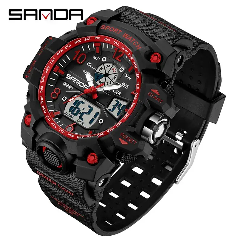 Sanda 3133 Men's Digital Sport Watch White Rose Gold - Image 65