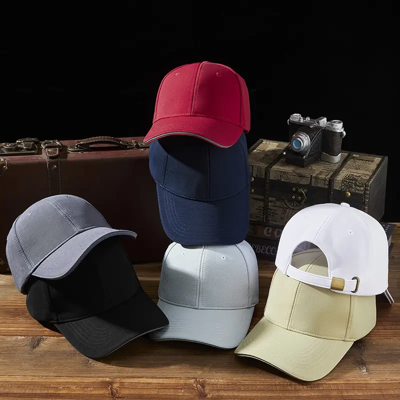Men Blue Stretch Baseball Cap with Reflective Strap - Image 10