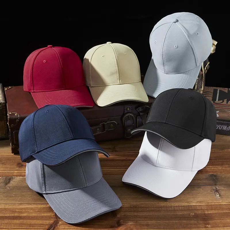Men Blue Stretch Baseball Cap with Reflective Strap - Image 11