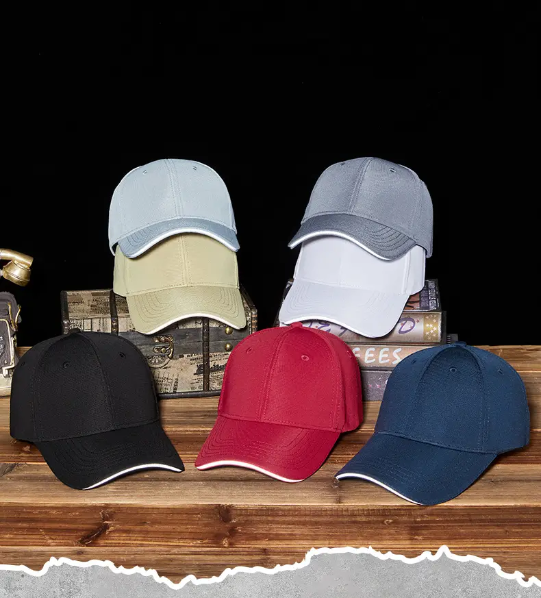 Men Blue Stretch Baseball Cap with Reflective Strap — feature 13