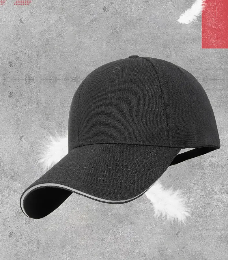 Men Blue Stretch Baseball Cap with Reflective Strap — feature 16