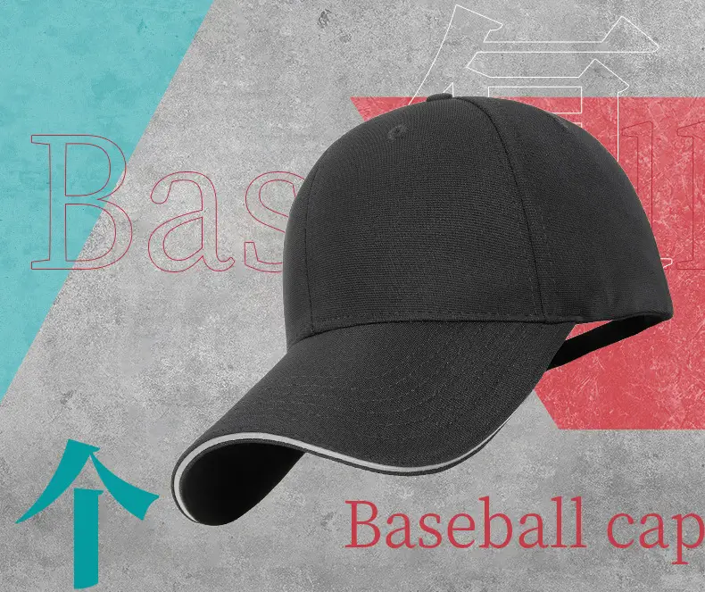 Men Blue Stretch Baseball Cap with Reflective Strap — feature 2