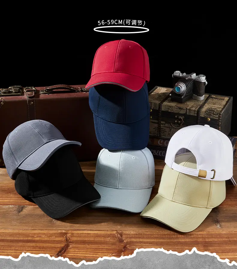 Men Blue Stretch Baseball Cap with Reflective Strap — feature 22