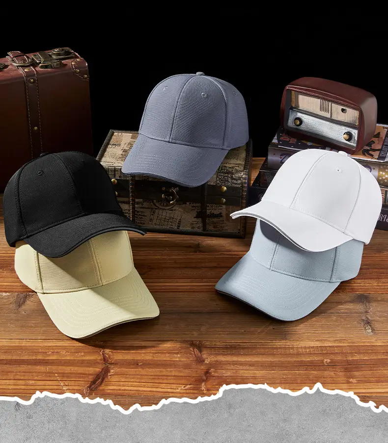 Men Blue Stretch Baseball Cap with Reflective Strap — feature 4