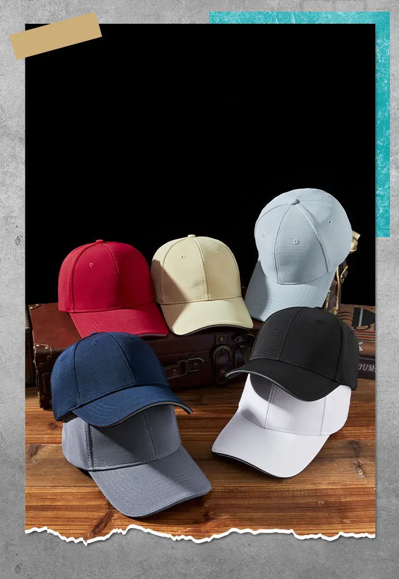 Men Blue Stretch Baseball Cap with Reflective Strap — feature 6