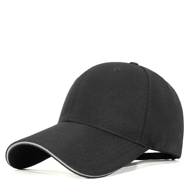Men Blue Stretch Baseball Cap with Reflective Strap - Image 2