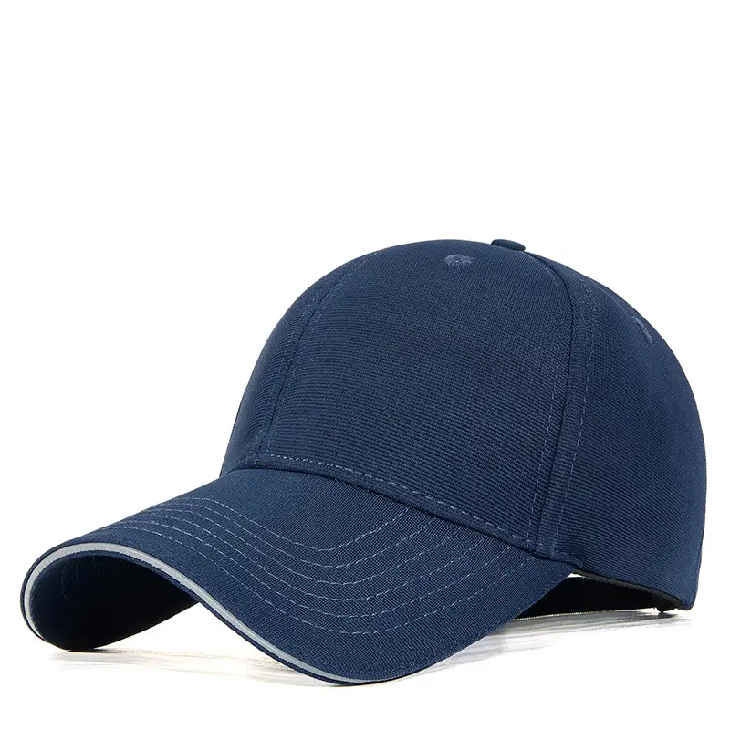 Men Blue Stretch Baseball Cap with Reflective Strap - Image 4