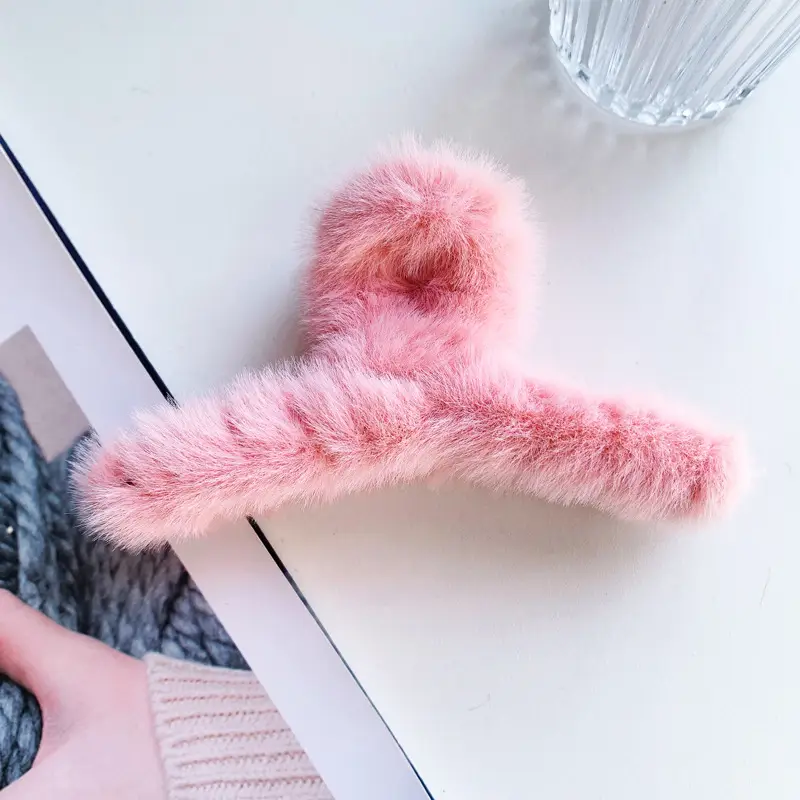 Red Plush Hair Clip for Women Korean Style Large Winter Hair Ball - Image 16
