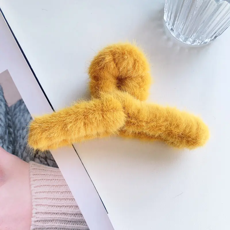 Red Plush Hair Clip for Women Korean Style Large Winter Hair Ball - Image 17
