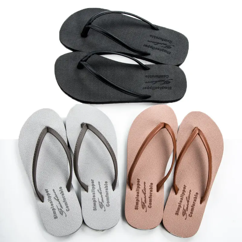 Summer Men's Grey Slip-On Flip Flops Non-Slip