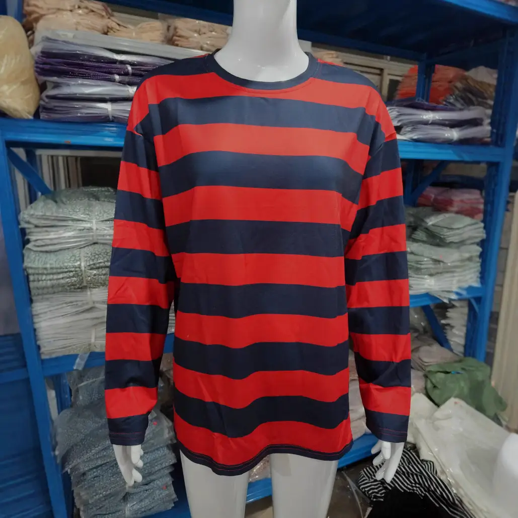Men Women Striped Sweatshirt Autumn Loose Sleeve Top - Image 4