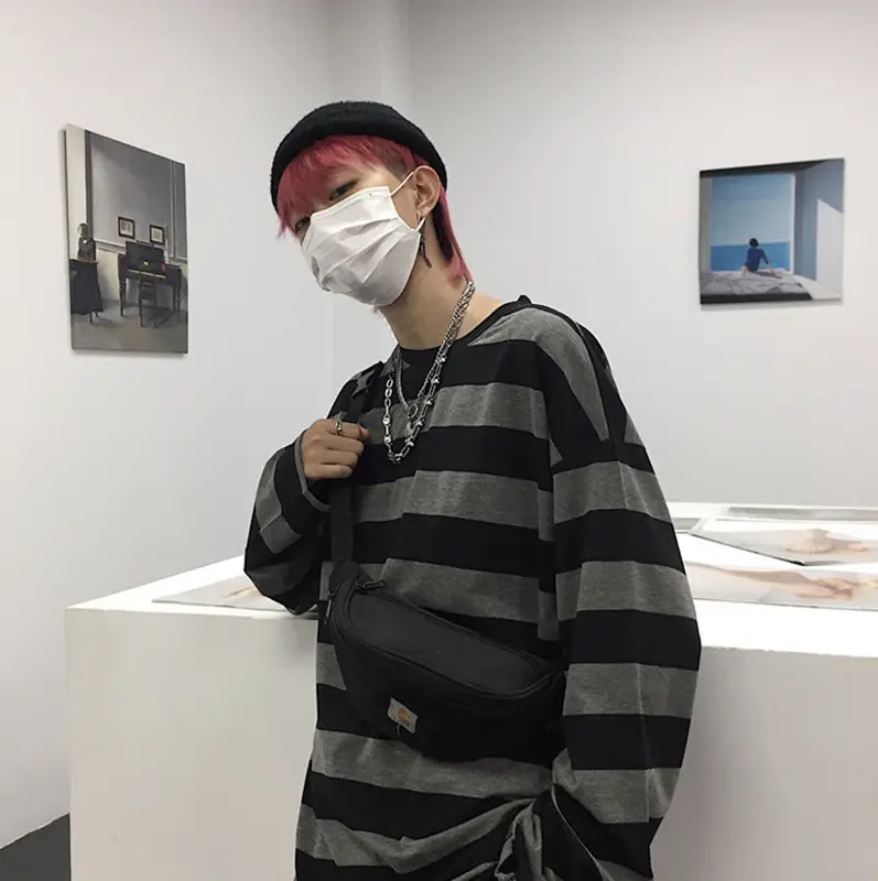 Men Women Striped Sweatshirt Autumn Loose Sleeve Top — feature 11