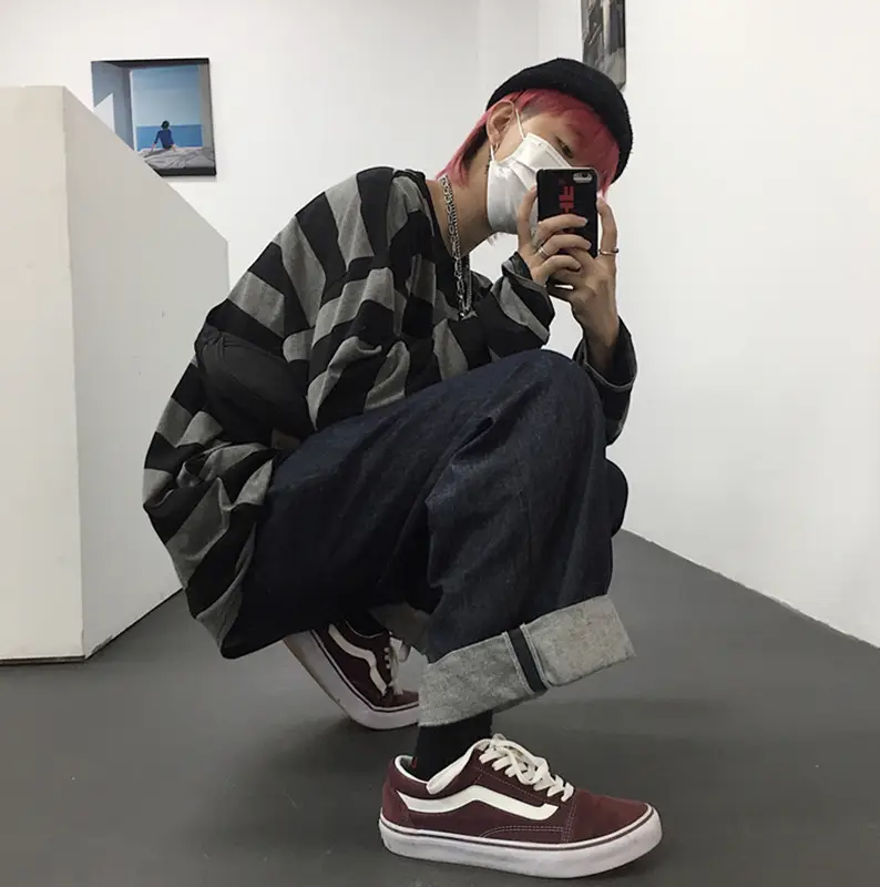 Men Women Striped Sweatshirt Autumn Loose Sleeve Top — feature 8