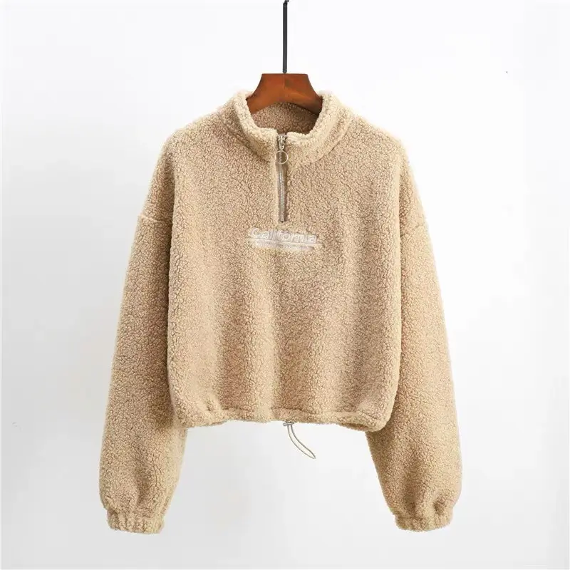 Women's 300g Cashmere Fleece Hoodie Blue Loose Fit - Image 2