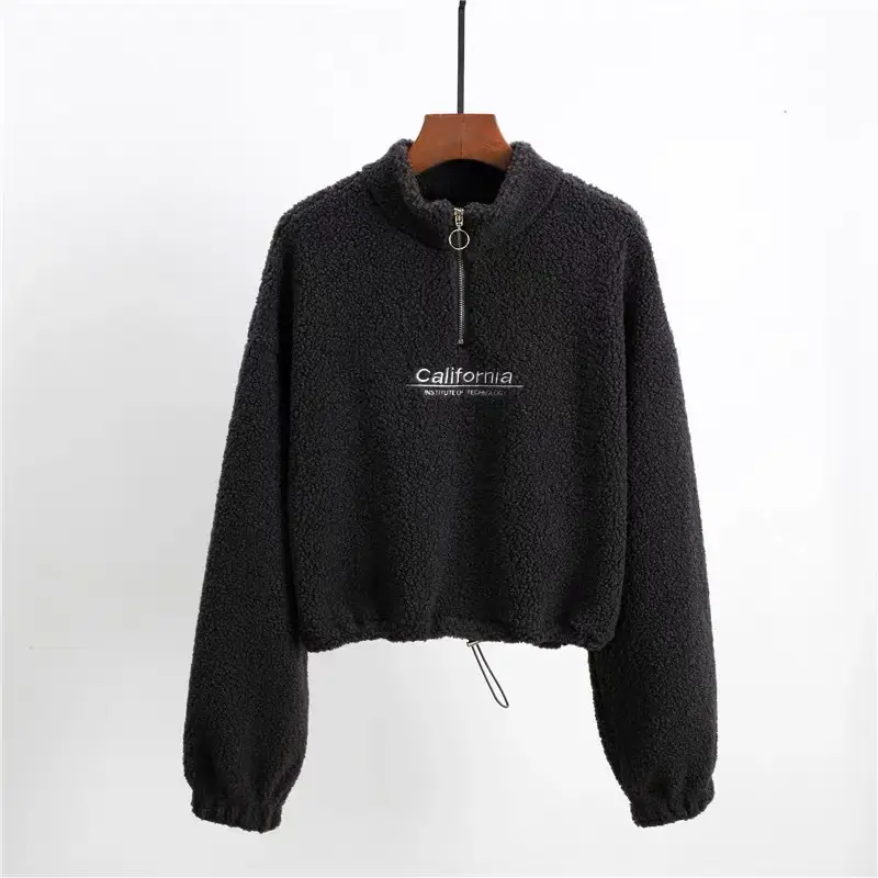 Women's 300g Cashmere Fleece Hoodie Blue Loose Fit - Image 3