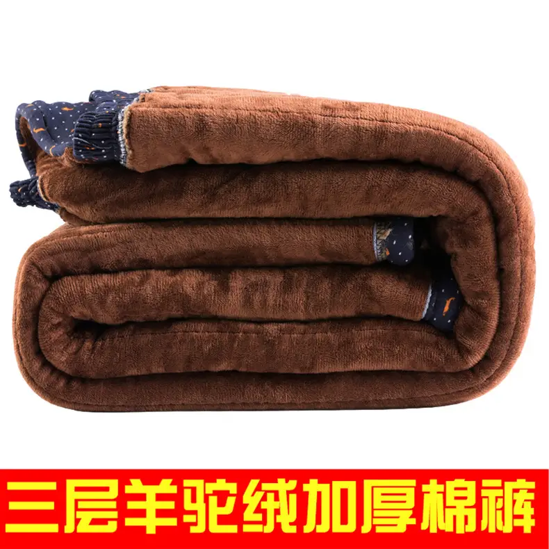 Winter Warm Camel Velvet Pants for Women — feature 3