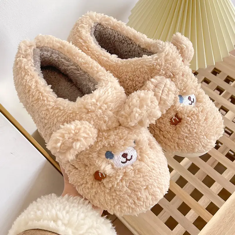 Plush Cotton Slippers Women's Winter Cute Home Indoor Warm Cotton Slippers Soft Cute Rabbit Cartoon Couple's Cotton Shoes - Image 6