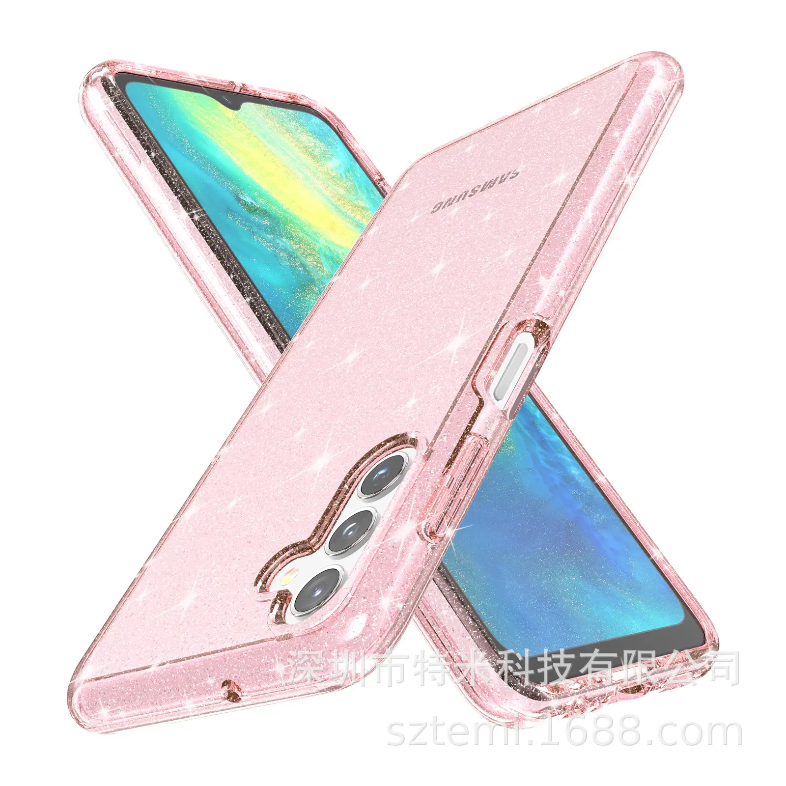 Samsung A13 Glitter Pink Anti-Fall Phone Case - Image 11
