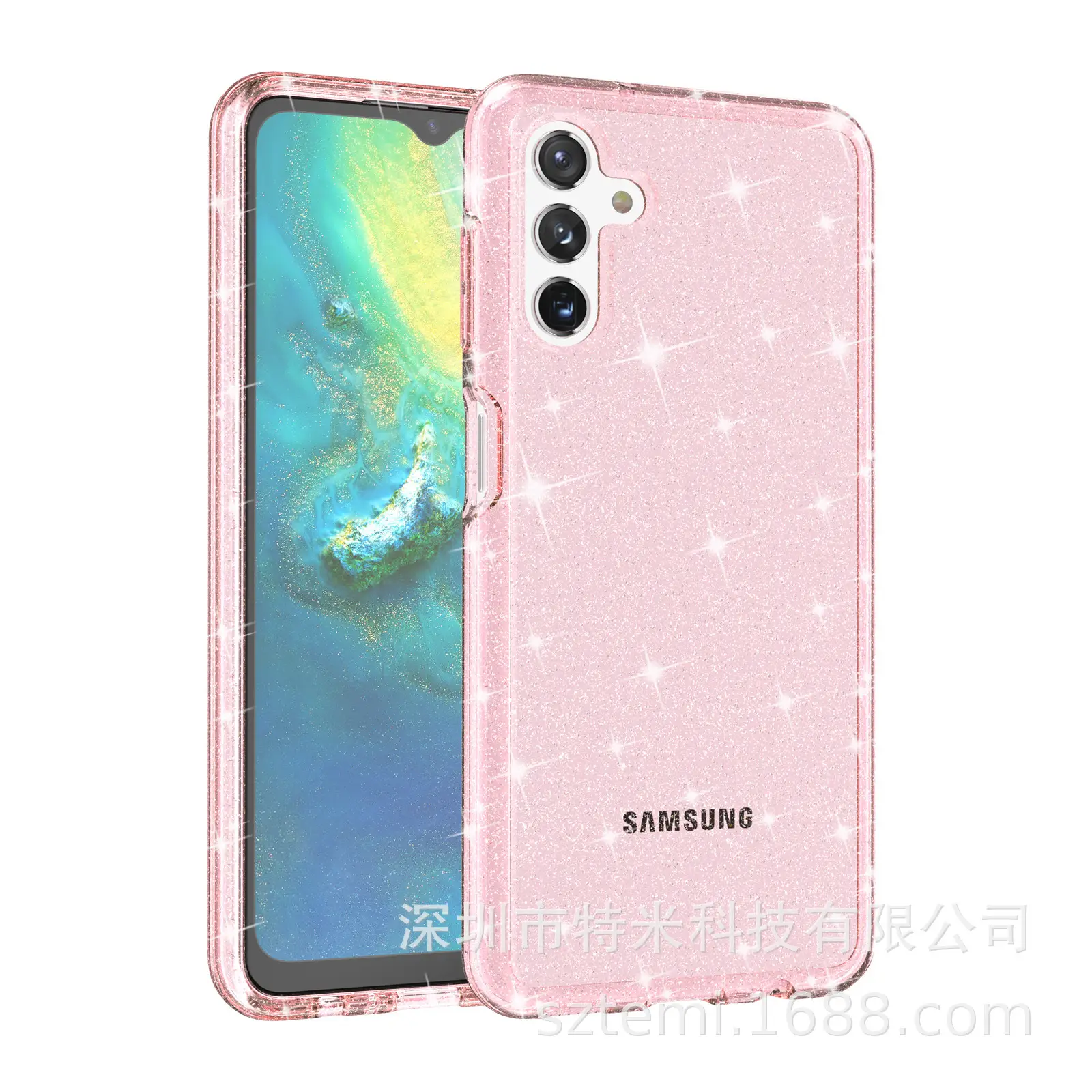 Samsung A13 Glitter Pink Anti-Fall Phone Case - Image 12