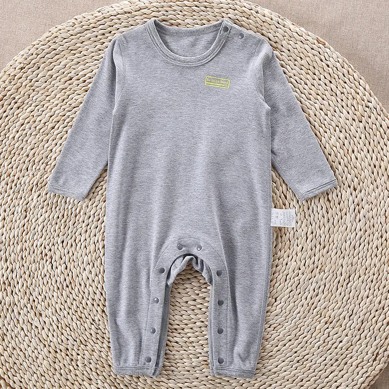 Newborn Baby Long Sleeve Cotton Hoodie Set Grey Striped - Image 2