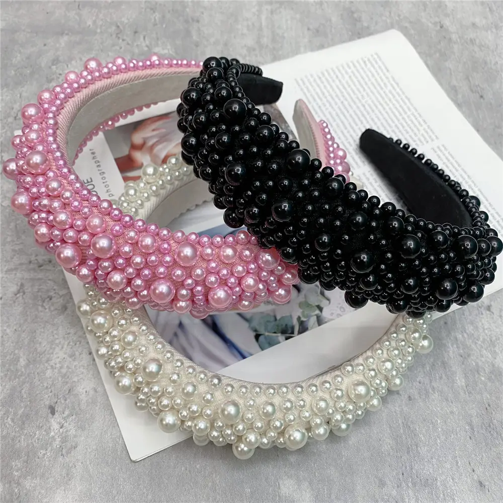 Heavy Handmade Pearl Crossbody Band Red Silver White - Image 10