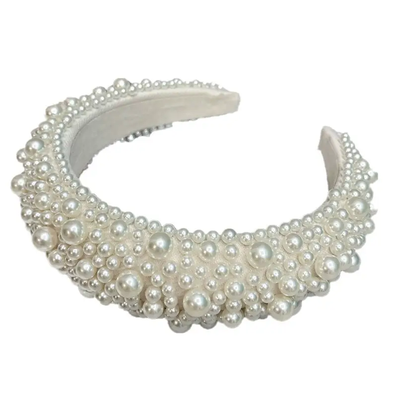 Heavy Handmade Pearl Crossbody Band Red Silver White - Image 12