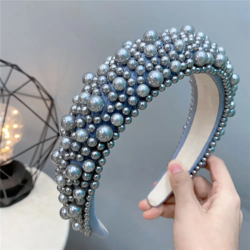 Heavy Handmade Pearl Crossbody Band Red Silver White - Image 3