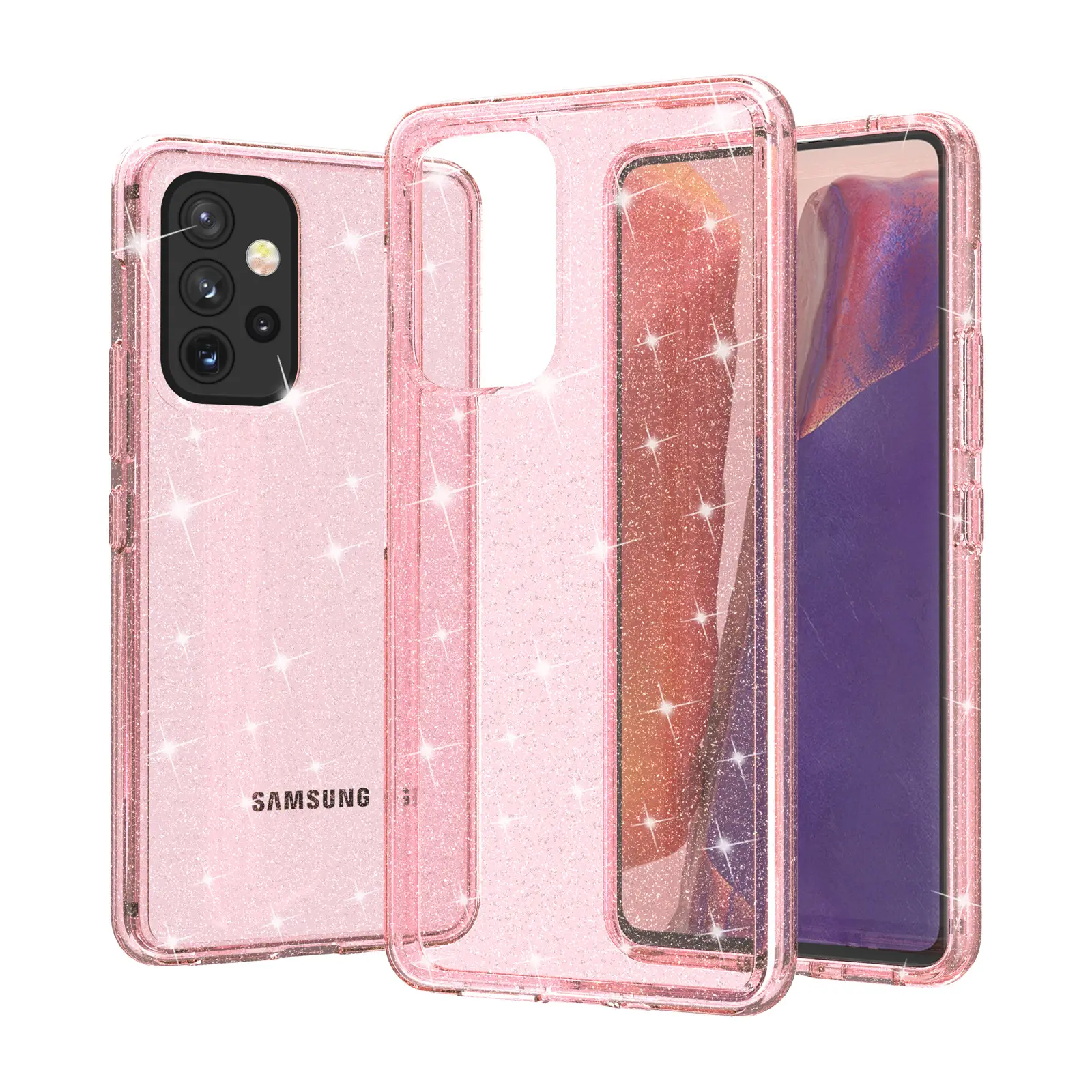 Samsung A33 Transparent Glitter Phone Case - Image 2