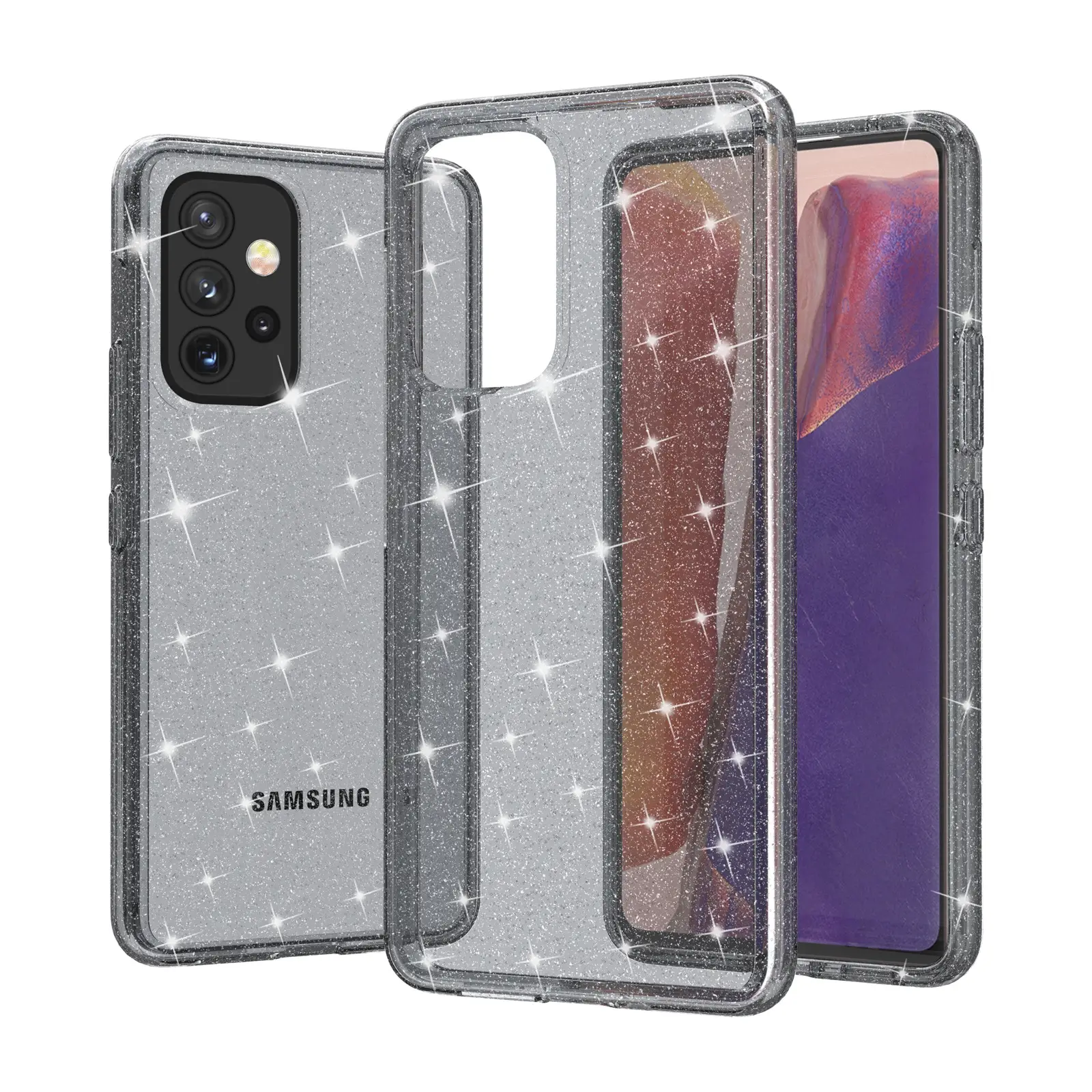 Samsung A33 Transparent Glitter Phone Case - Image 3