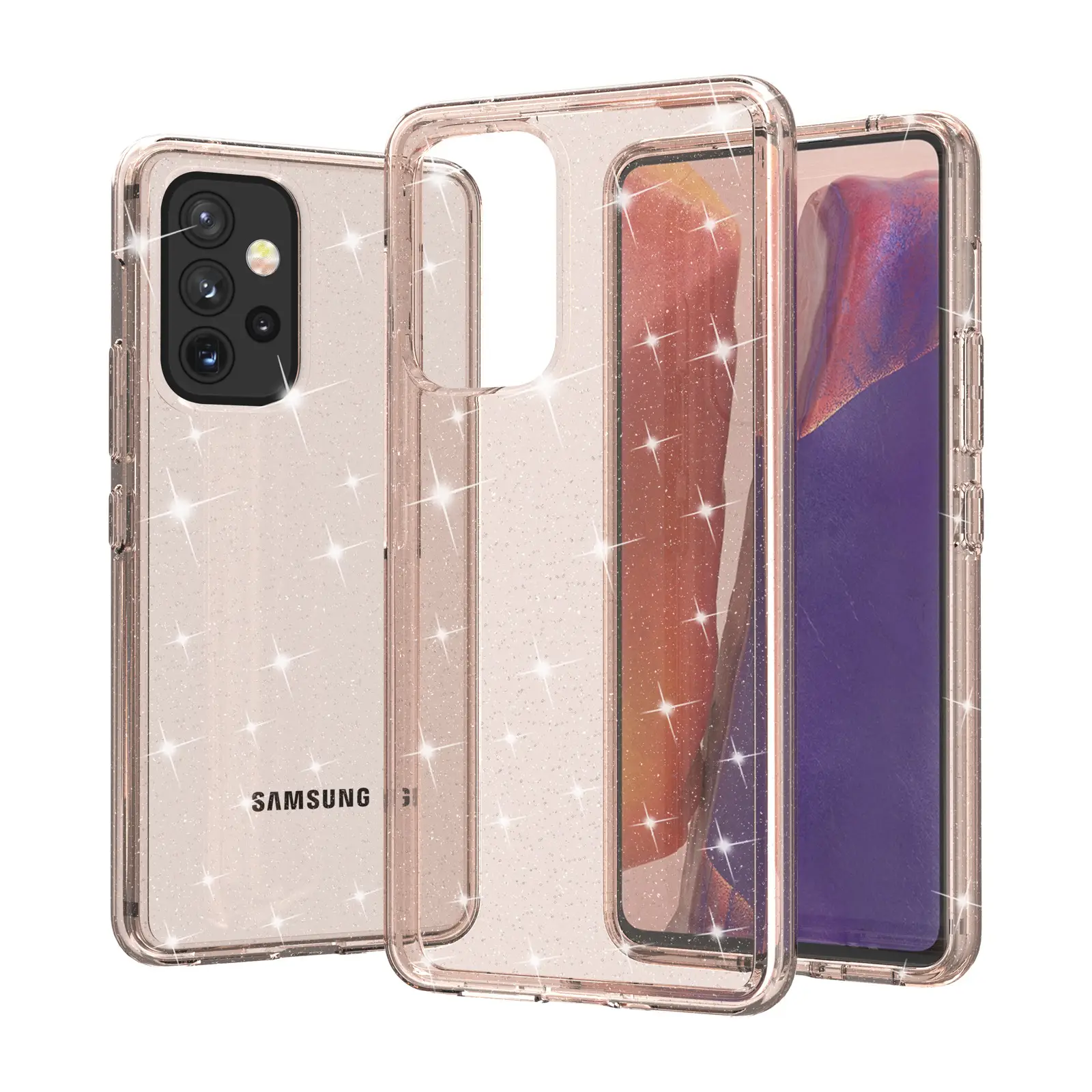 Samsung A33 Transparent Glitter Phone Case - Image 4