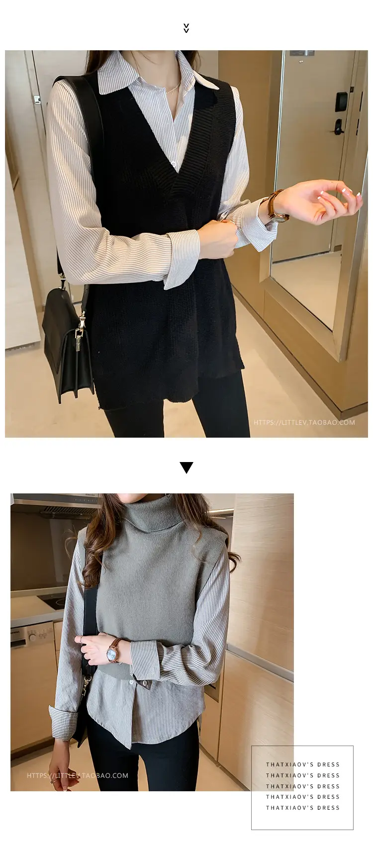 2026 Spring Plus Size Vertical Striped Shirt for Women — feature 10