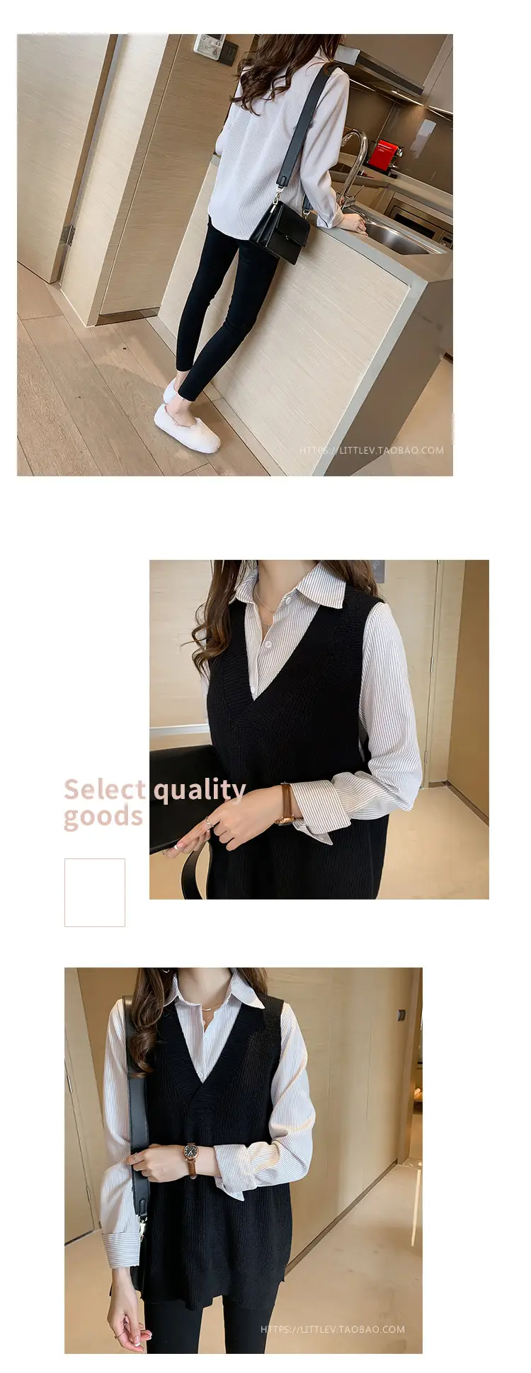 2026 Spring Plus Size Vertical Striped Shirt for Women — feature 9