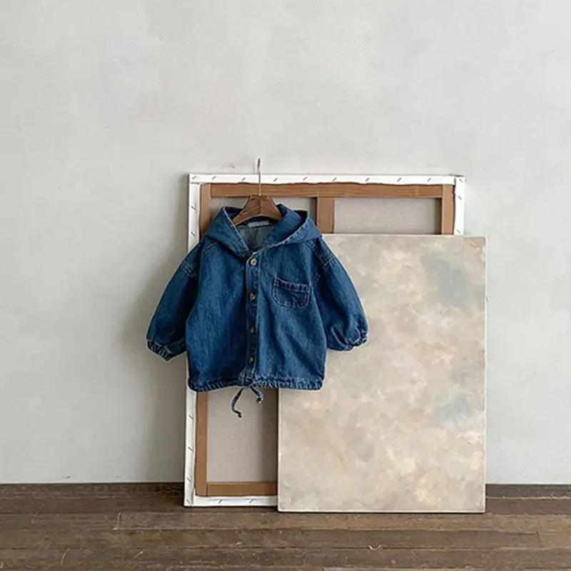 Korean Style Hooded Denim Corduroy Jacket & Cardigan Set