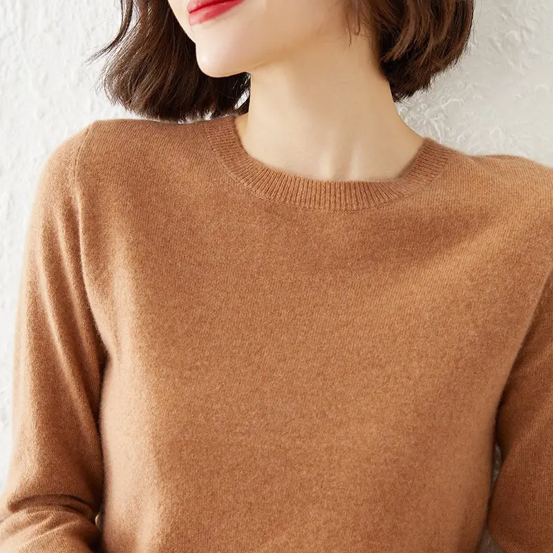 Women's Warm Knit Pullover Round Neck Long Sleeve - Image 12