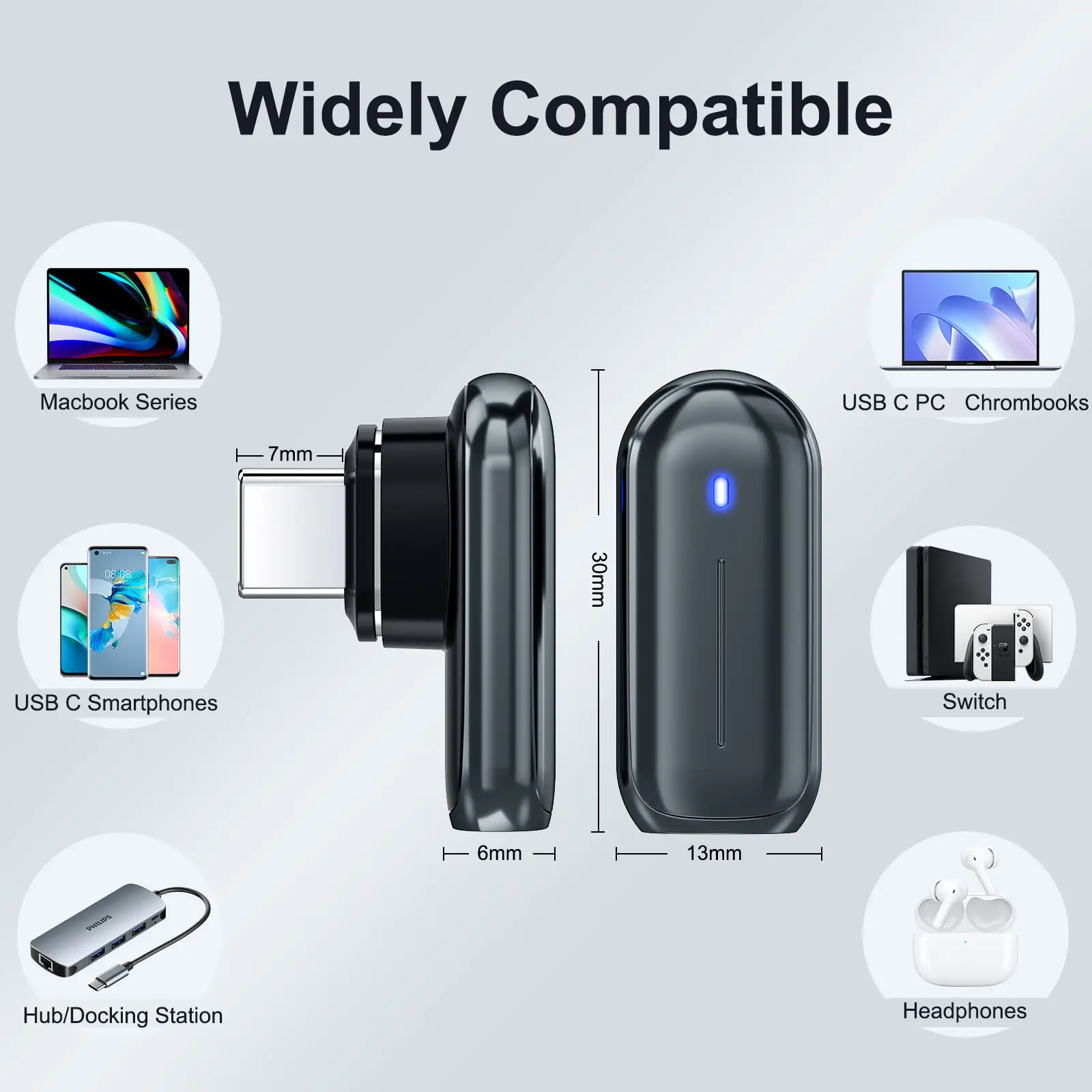 24Pin Magnetic USB3.1 Adapter for MacBook, iPad, Switch, Headphones — feature 11