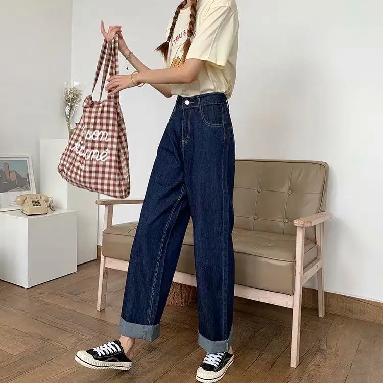 Women Dark Blue Wide Leg Pants High Waist 2026 — feature 22