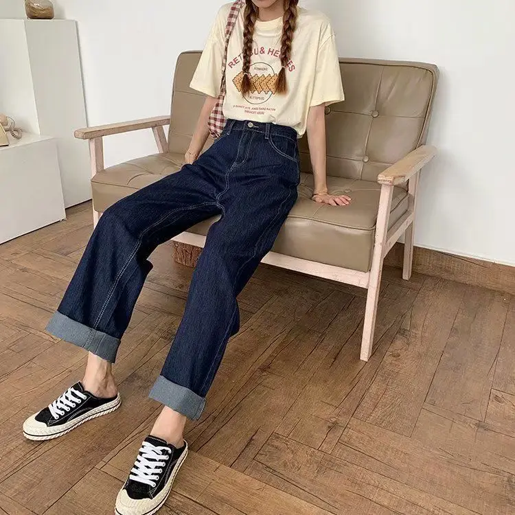 Women Dark Blue Wide Leg Pants High Waist 2026 — feature 24