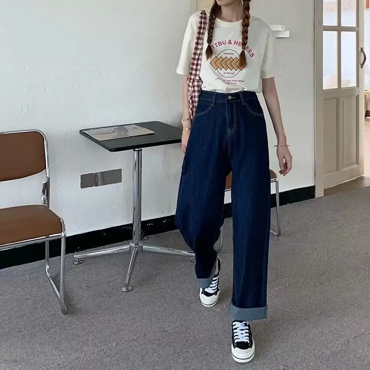Women Dark Blue Wide Leg Pants High Waist 2026 — feature 25
