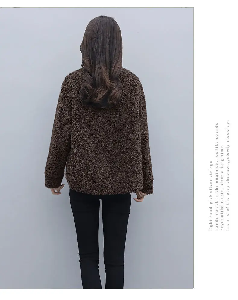 2021 Winter Women's Lambswool Coat Short Fur One-piece — feature 16