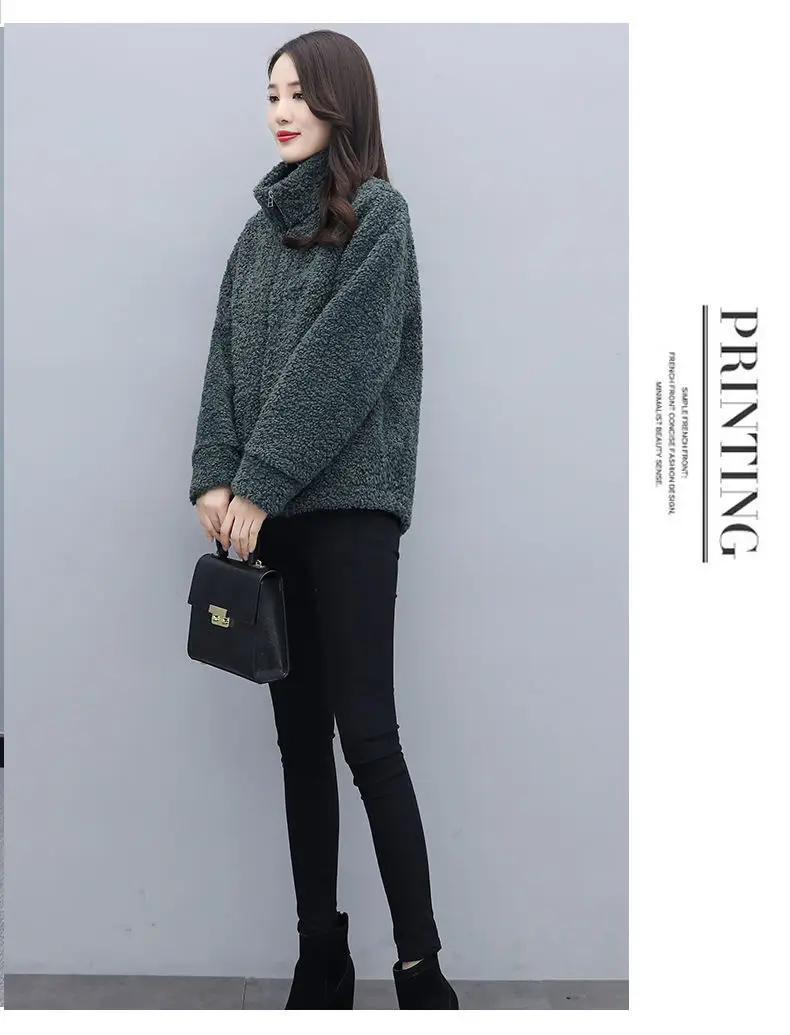 2021 Winter Women's Lambswool Coat Short Fur One-piece — feature 8