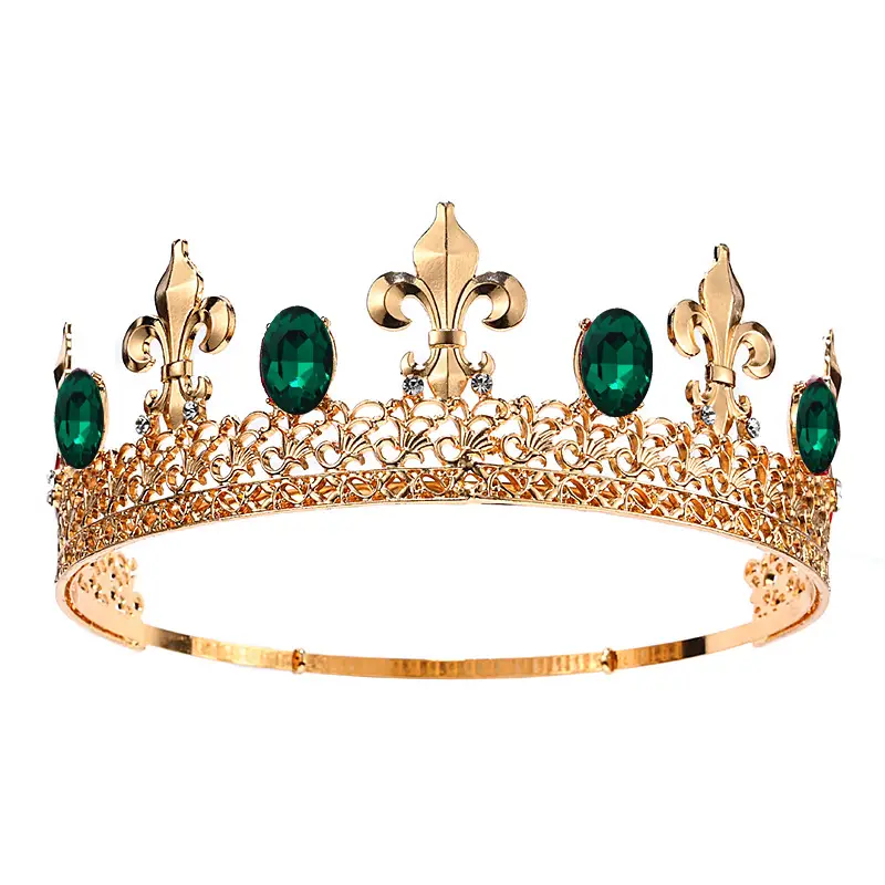 European Crown with Red Stones & Gold Finish - Image 4