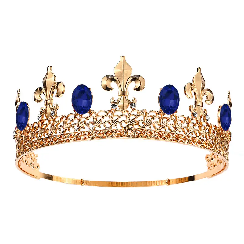 European Crown with Red Stones & Gold Finish - Image 3