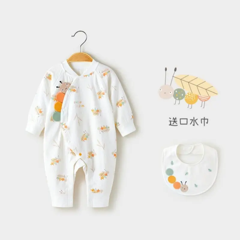 Spring & Autumn Baby Cotton Jumpsuit & Hatshirt Set - Image 2