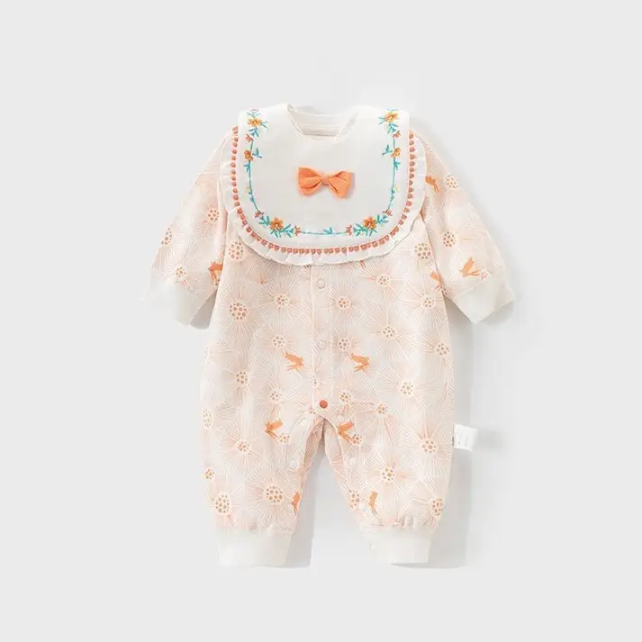 Spring & Autumn Baby Cotton Jumpsuit & Hatshirt Set - Image 3