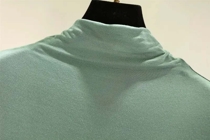 Women's Blue Modal Half Turtleneck Shirt — feature 27