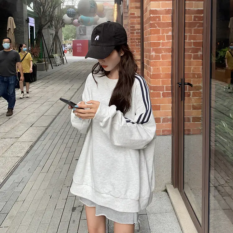 Women's 3 Bar Sweater Set Grey Loose Fit 2025 — feature 24