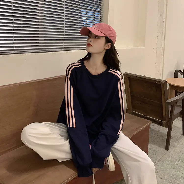 Women's 3 Bar Sweater Set Grey Loose Fit 2025 — feature 28