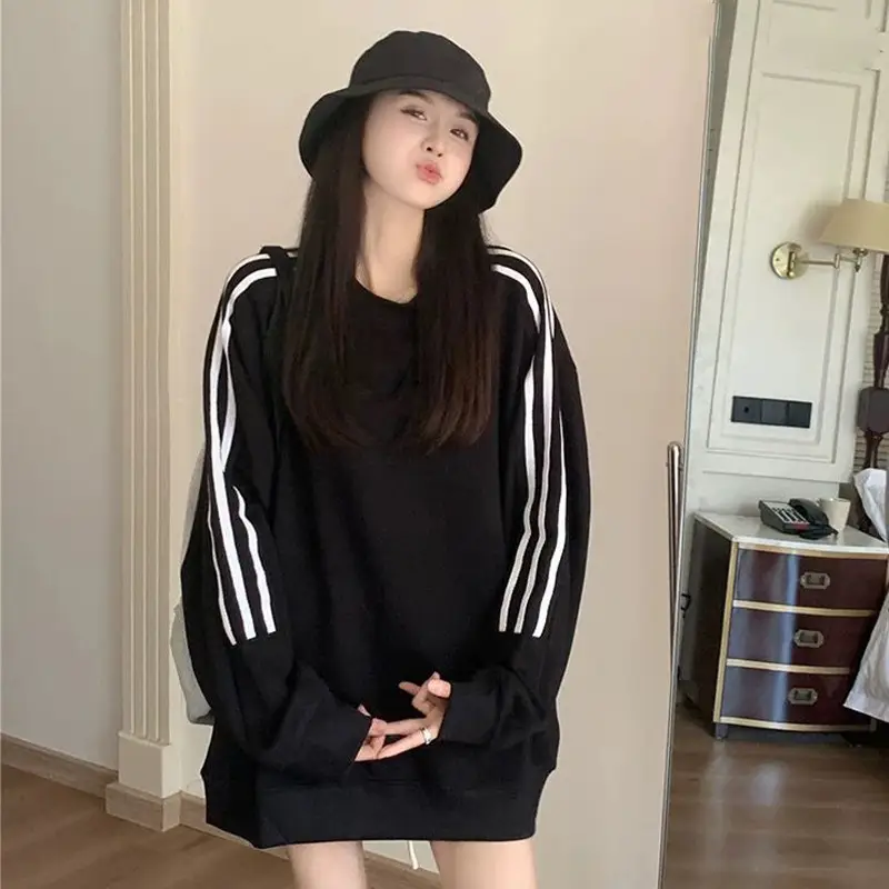 Women's 3 Bar Sweater Set Grey Loose Fit 2025