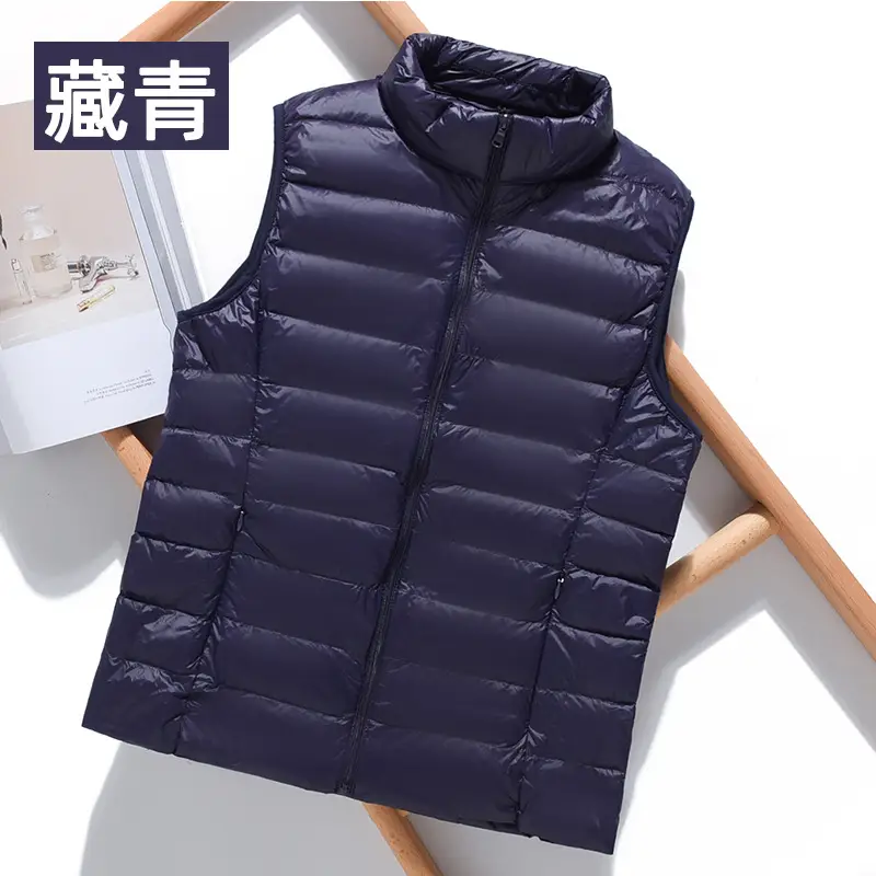 Women Green Down Vest Slim Fit Short Collar Autumn Winter - Image 22